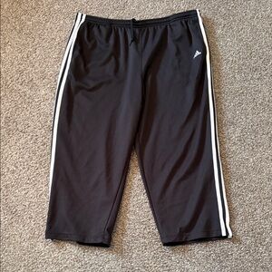 Adidas Black Wide Leg Joggers with White Accents
